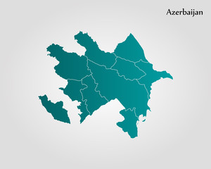 Obraz premium Map of Azerbaijan