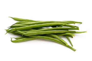 Green beans isolated on a white background.