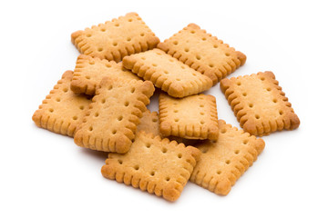 Tasty cookies biscuits on the  isolated background.