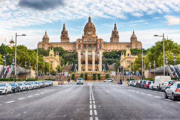 Facade of National Art Museum of Catalonia, Barcelona, Catalonia, Spain
