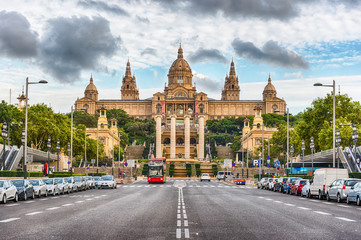 Facade of National Art Museum of Catalonia, Barcelona, Catalonia, Spain