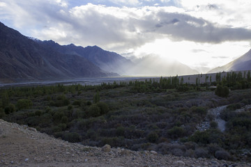 Sunrays on the Mountain