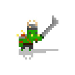 Pixel character orc warrior for games and web sites
