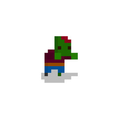 Pixel character zombie for games and web sites