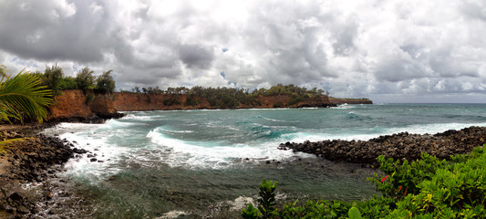 Keokea Bay an der Nordküste von Big Island, Hawaii, USA.