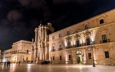 Archbishop's Palace and Syracuse Cathedral in Syracuse - Sicily, Italy