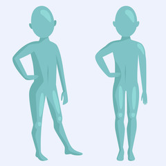 Vector dummy mannequin model poses male and female beautiful attractive sculpture plastic figure silhouette.