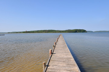 Fototapeta premium Badesteg, Nahaufnahme, Hintergrund