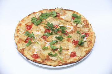 pizza, cheese, tomato, red, vegetable, pepper