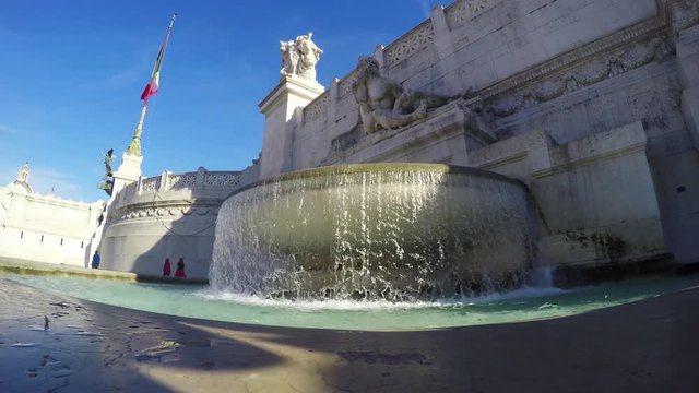 Fountain in Altar of the fatherland in Rome, Italy