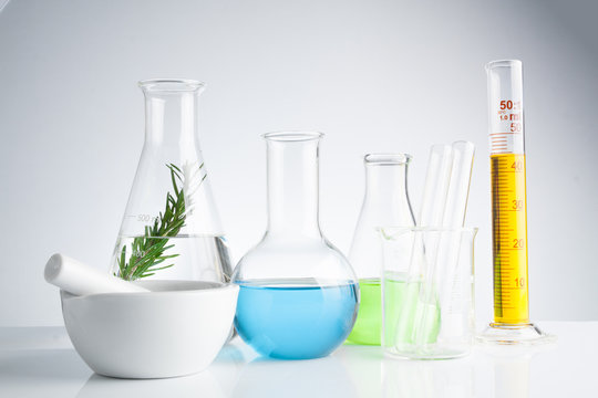 herbal medicine natural organic and scientific glassware