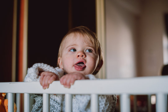 baby inside her crib