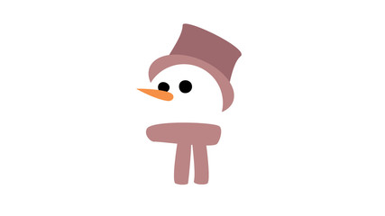 cute friendly looking snowman graphic red