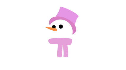 cute friendly looking snowman graphic pink