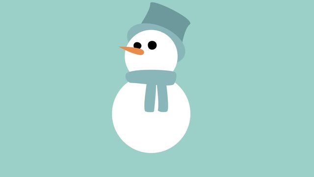 Festive christmas snowman appearing on off animation loop