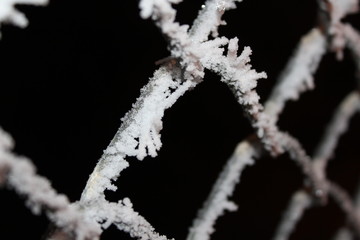 Close up Hoar Frost Fence 3