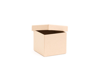 Brown paper box on white background