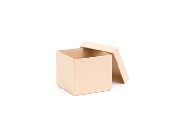 Brown paper box on white background
