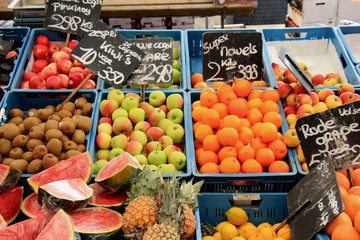 Fresh fruit on a market stall