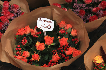 Roses at a flower market