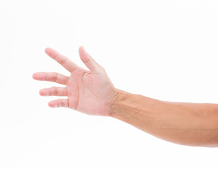 Man hand isolated on white background