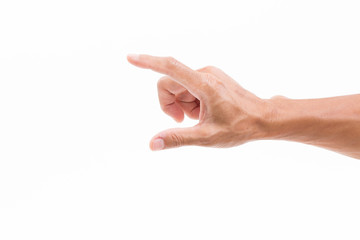 Man hand isolated on white background