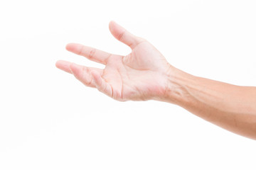 Man hand isolated on white background