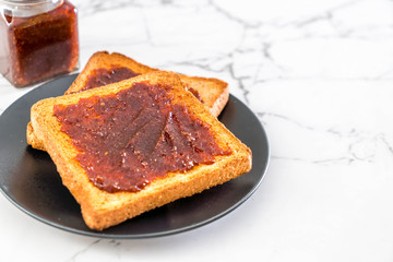 bread toast with chili paste