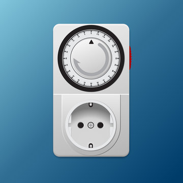 Power socket timer vector illustration.