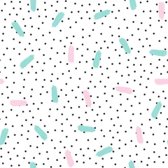 Tapeten Farbpinselstriche und runde Punkte von Hand gezeichnet. Nahtloses Muster. Grunge, Skizze, Aquarell © Anne Punch