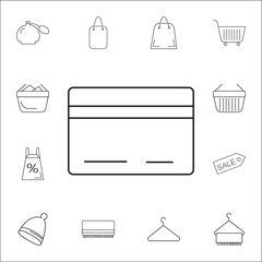 Credit Card icon. Set of Shopping element. Premium quality graphic design. Signs, outline symbols collection, simple thin line icon for websites, web design, mobile app, info graphics