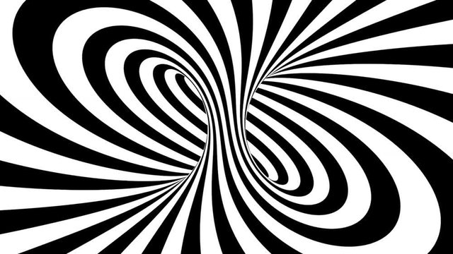 hypnotic evolving black and white stripes op art loop 3