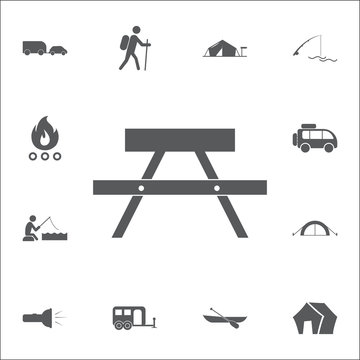 Table icon. Set of camping icons