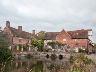 Fototapeta na wymiar flatford mill building old historical red brick constable country country mill house estate