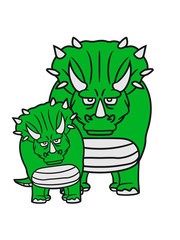 familie kind junges baby mama papa hörner triceratops groß comic cartoon dinosaurier saurier dino