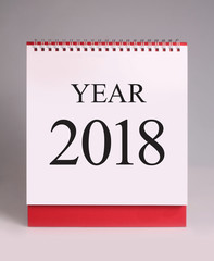 Simple desk calendar for 2018.