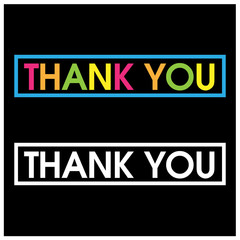 Colourful vector letters icon. word Thank You vectore 