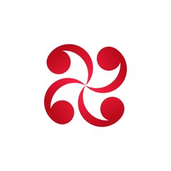 Abstract propeller decorative logo icon design in gradient modern style vector illustration