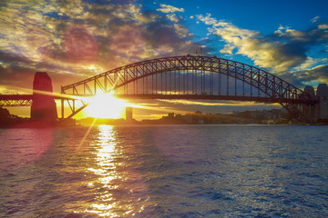 Naklejka premium Sydney Harbour Bridge Sunset
