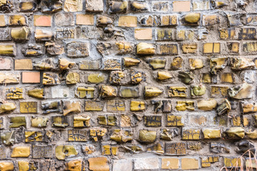 Strange textured brick wall