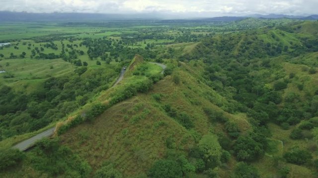 Beautiful Aerial of mountain range in Valle del Cauca, Colombia 