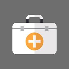 Medicine Chest Icon First Aids Box Flat Vector Illustration
