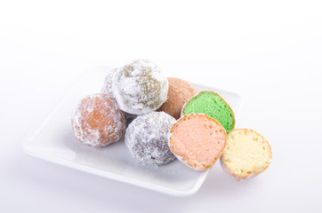 donut. munchkins donuts on background