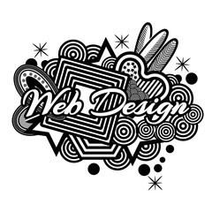 Web design symbol  for flyer, poster, banner, web header. Abstract background