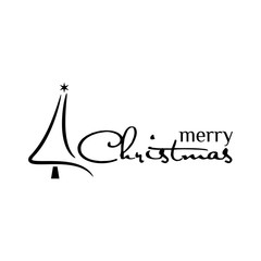 Black Christmas tree, Holiday background  on white background