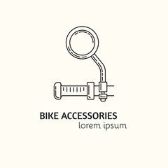 Modern Linear Style Bicycle Accessories Logotype Template.