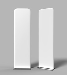 Harmony Banner Stands, Banner Stands, Tension Fabric Banner Stands, Presentation Tools, Tension Fabric Displays. 3d render.