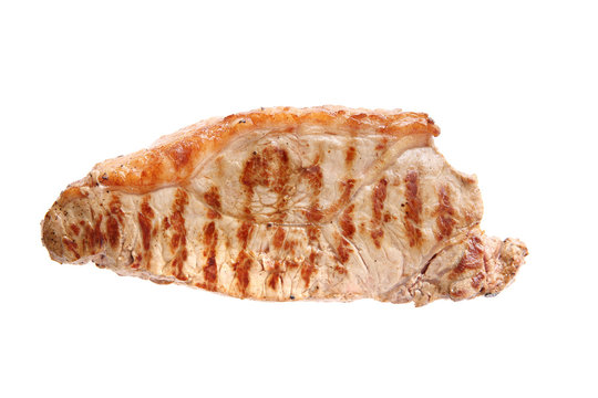 Grilled Beef Steak Isolated in white background