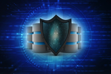 3d rendering Database and computer data security concept