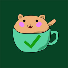 cat sticker in the cup confirmation